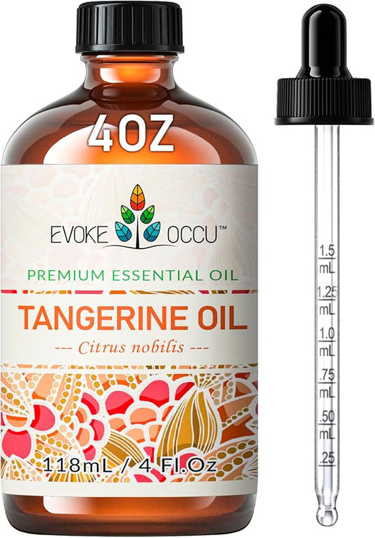 EVOKE OCCU Tangerine Essential Oil for Diffuser Fragrance DIY Candle Soap Making - 4 FL Oz