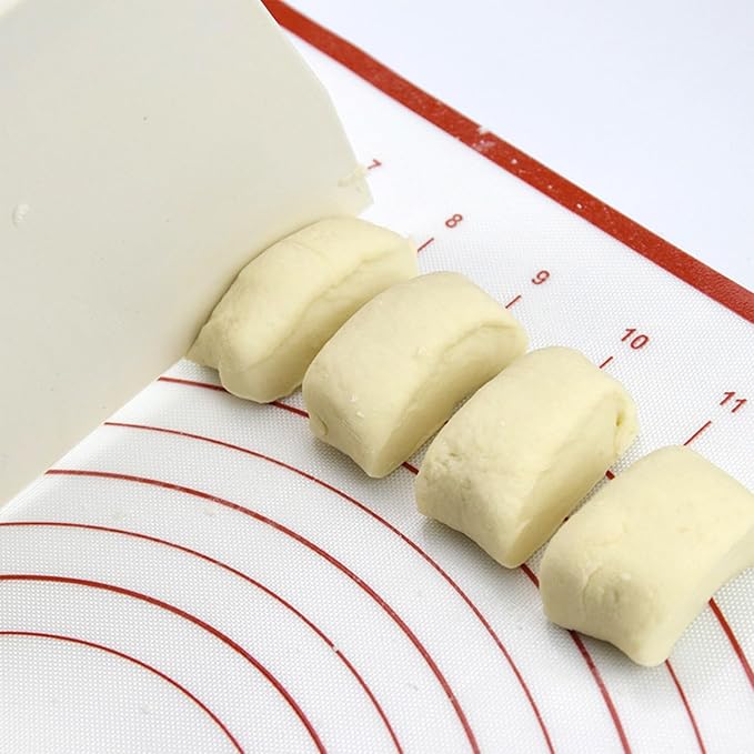 Silicone Baking Mat with Measurement, YRYUNRUI Bread Making Tools, Gifts for Bakers Extra Rolling Pin, Dough Scraper and Brush, Non-Stick Kitchen Accessories (16x24inch)