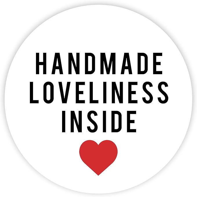 Andaz Press Round Small Business Sticker Labels, 120-Pack, Handmade Loveliness Inside, Handmade Stickers for Packaging, Product Labels for Small Business, Business Thank You Stickers