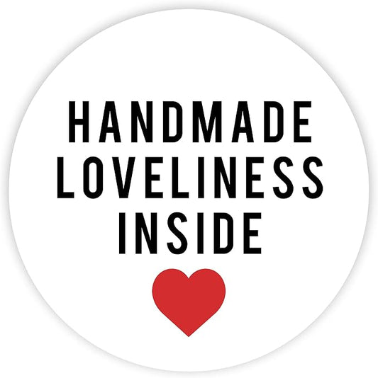 Andaz Press Round Small Business Sticker Labels, 120-Pack, Handmade Loveliness Inside, Handmade Stickers for Packaging, Product Labels for Small Business, Business Thank You Stickers