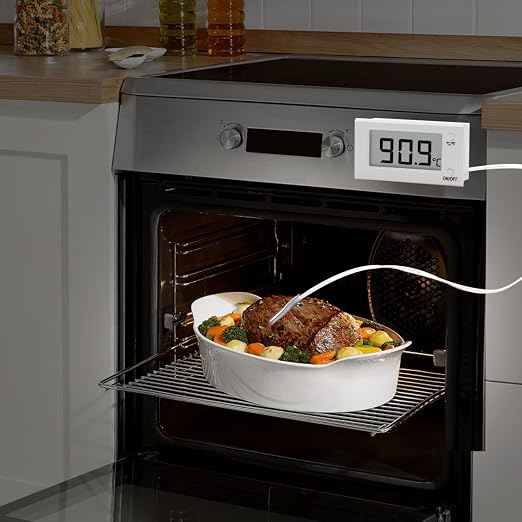 Digital Oven Thermometer with Probe Grill Meat Thermometer up to 572°F/300°C, Oven Thermometer Roasting for Barbecue Accessories for Kitchen, Roasting, Grill, Pizza