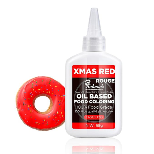 Oil Based Food Coloring Set, Red Velvet Oil Based Food Coloring for Chocolate, Food Grade Food Color Dye for Candy Melts, Baking, Icing, Frosting and Cake Decorating, Flavorless Vibrant - 55g/Bottle