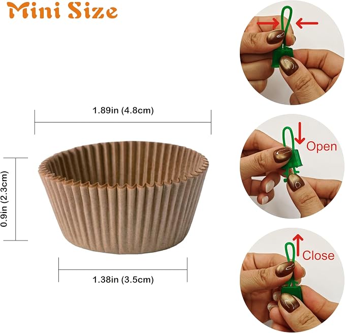 Mini Muffin Liners 500 pcs Natural Mini Cupcake Liners,Food&Grade,Greaseproof Paper Baking Cups, for Christmas/Halloween Party by GoldenBakeryFamily