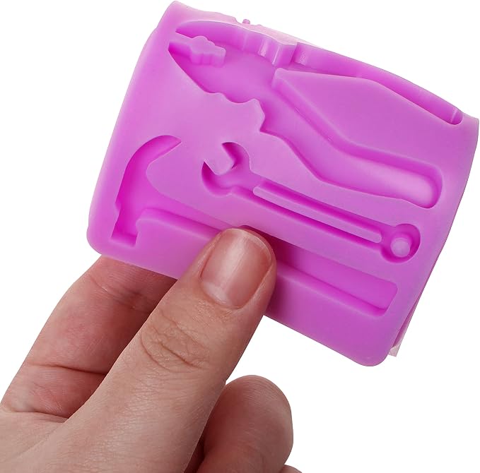 Construction Tools Silicone Molds, Hand Tools Chocolate Molds | Wrench Chocolate Molds, Ladder Screwdriver Scissor Fondant Baking Molds for Cake Decoration Cupcake Topper Candy Clay Resin