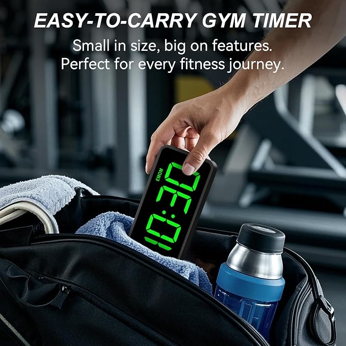 Acedeck Portable Gym Timer Clock: Fitness Digital Clock with Strong Magnet - Remote Control for Fitness Enthusiasts - Powerful Battery for Home Gym Garage Boxing
