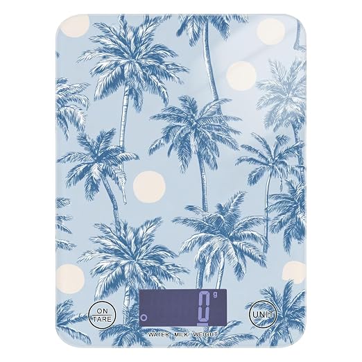 Food Scale Kitchen Scale Food Weight Scales Digital Weight Grams and Ounces Small Electronic Food Scale for Baking Cooking Light Blue Palm Trees and Sun