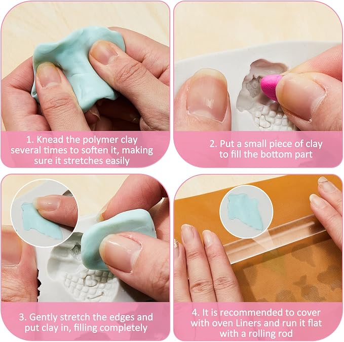 2 Pcs Sweets Polymer Clay Molds for Jewelry Making Candy Shape Ice Cream Lollipop Donut Chips Miniature Polymer Clay Molds Earrings Decoration