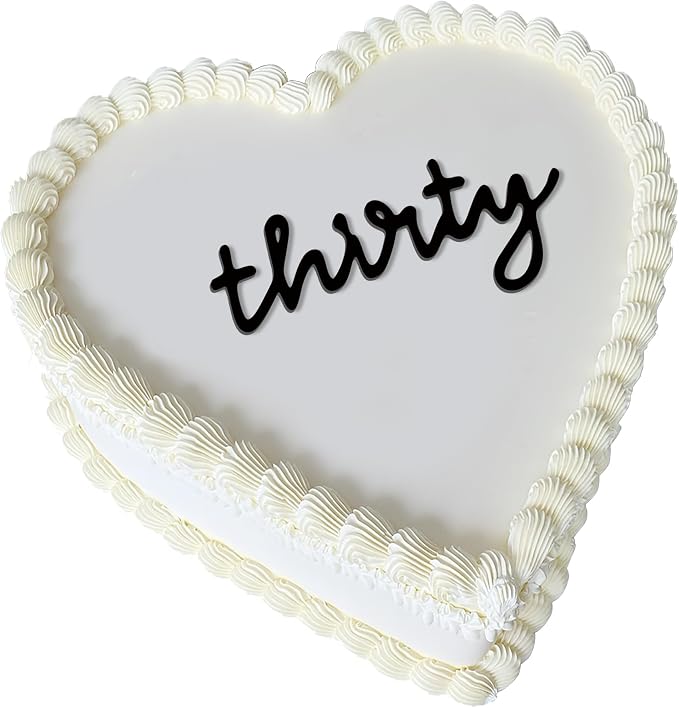 30th Birthday Cake Topper – Acrylic "Thirty" Cake Charm for Milestone Birthday, Dirty 30 Party Decorations for Him & Her (THIRTY A)