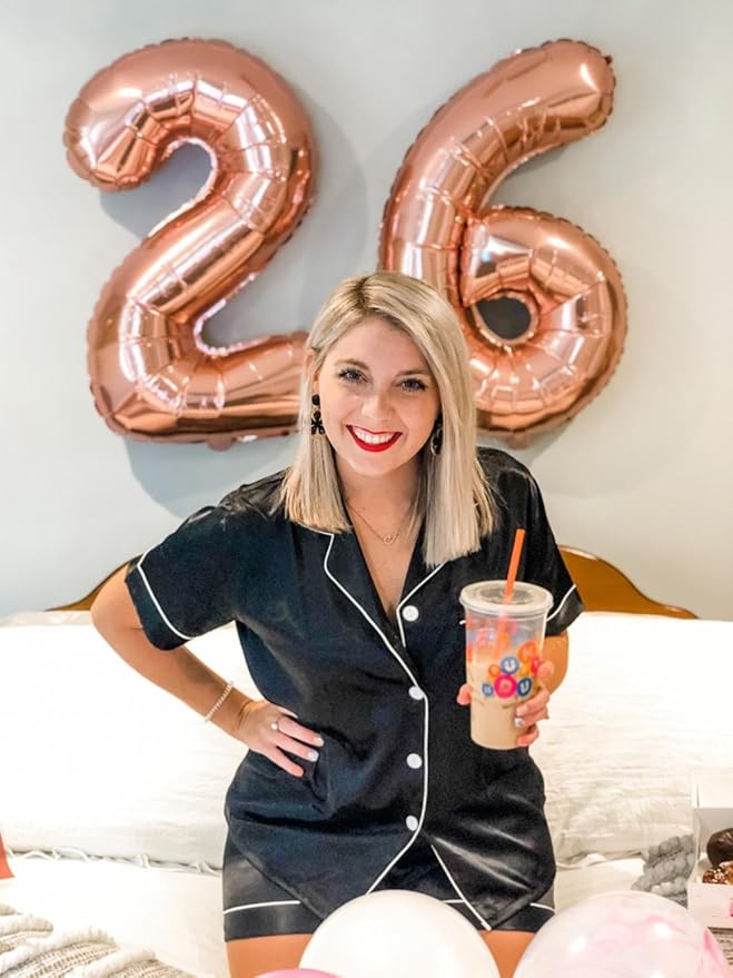 40 Inch Balloons Number, Large Rose Gold Number 13 Balloon Party Decorations for 1 3 31 Birthday Memorial Day, Foil Balloon for Outdoor & Indoor Wedding Supplies