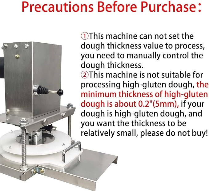 Electric Pizza Dough Press Machine, Commercial Dough Roller Sheeter,Pizza Dough Press Machine, Dough Pastry Manual Press Machine for Pizza Crusts and Meatloaf