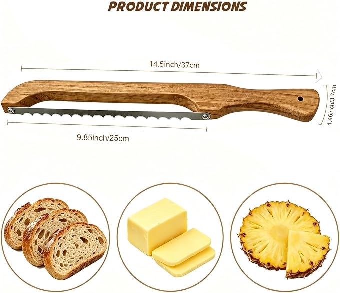 Sourdough Bread Knife for Homemade Bread, Bread Slicer-Cutter& Bread Bow Knife for Sourdough with Ergonomic Grip for Easy, Clean & Even Slicing, Bread Saw