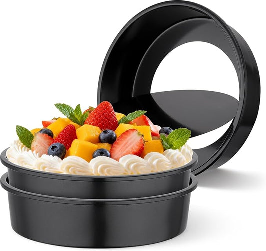 Beasea Round Cake Pans, 3 Pack 10 Inch Nonstick Carbon Steel Round Cake Pan with Removable Bottom, Baking Mold Tin for Cheesecake