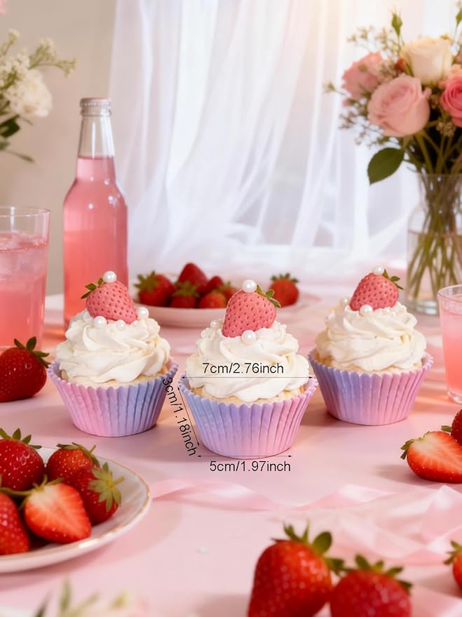 300 Pcs Gradient Color Cupcake Liners, Cake Baking Cups - Gradient Cupcake Wrappers, Standard Muffin Cupcake Wrappers Holders (Base Dia 1.97in, Height 1.18in, Top Dia 2.76in) (Gradient)