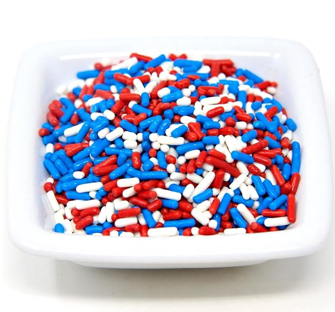 Patriotic Sprinkle Mix || Red - White - Blue Jimmies || Edible Baking Decoration (All American)