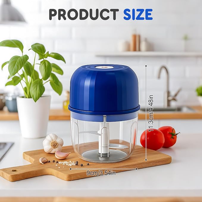 Electric Garlic Chopper, 2026 New Portable Mini Vegetable Chopper, USB Rechargeable Garlic Grinder, Cordless Onion Chopper Food Processor for Garlic Onion Ginger Chili Meat Sauce (Green)