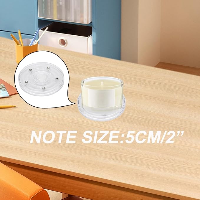 4Pcs Plastic Turntable 2-Inch Acrylic Turntable Heavy Duty Organizer Bearings Hardware for Kitchen Spice Rack Table Cake (Clear)