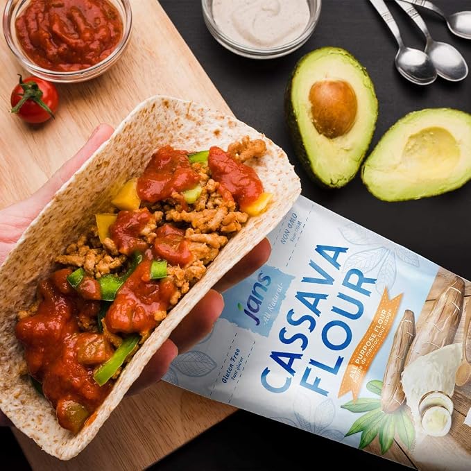 Jans Cassava Flour All-Purpose Flour Alternative (2 lbs, Pack of 12) All-Natural, Non-GMO & Gluten-Free, Grain-Free, Paleo, AIP & Vegan Friendly