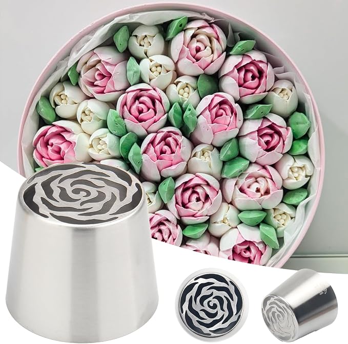 Extra Large Russian Piping Tips for Marshmallows Stainless Steel Flower Frosting Nozzles many styles Cake Decorating Baking tool for Buttercream, Cupcakes Cookies(SL48)