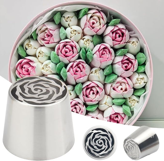 Extra Large Russian Piping Tips for Marshmallows Stainless Steel Flower Frosting Nozzles many styles Cake Decorating Baking tool for Buttercream, Cupcakes Cookies(SL48)