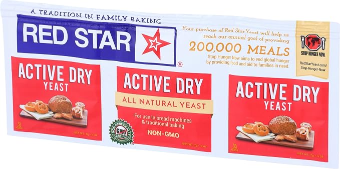 Red Star Active Dry Yeast, 3 Pack, All Natural, Gluten Free, 0.75 Ounces (Pack Of 18)
