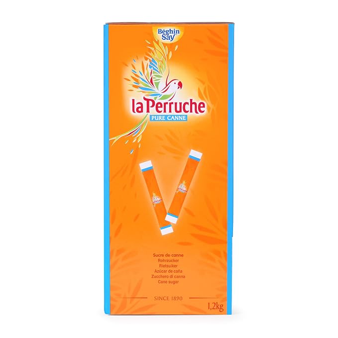 La Perruche Dispenser Box - Brown Sugar Packets for Coffee, 300ct, Pure Cane Sugar in Individual Sticks, 300 x .14oz