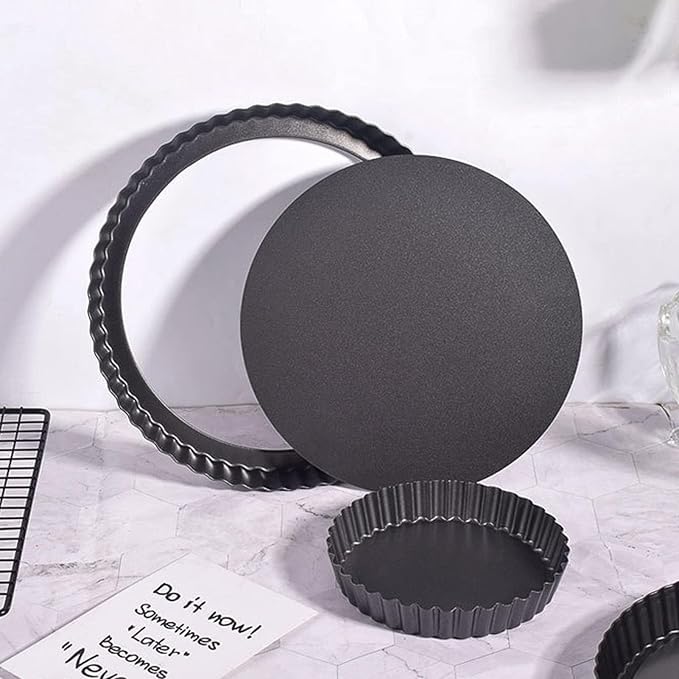 Round Tart Pan, Removable Bottom Non Stick Tart Pan Large Fluted Tart Pans for Baking, Quiche Pan(12-inch)