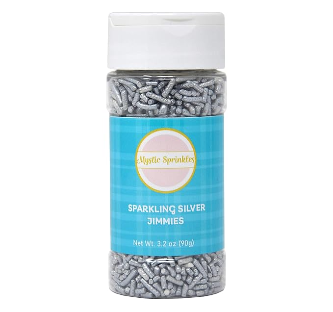 Mystic Sprinkles Sparkling Silver Jimmies 3.2oz Bottle