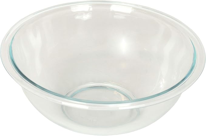 Pyrex 325 2.5qt Clear Glass Mixing Bowls (2-Pack) | Wide Rim Profile | Nested Storage Design | Nonporous Surface | Stain Resistant| Ingredient Visibility | Deep Sides