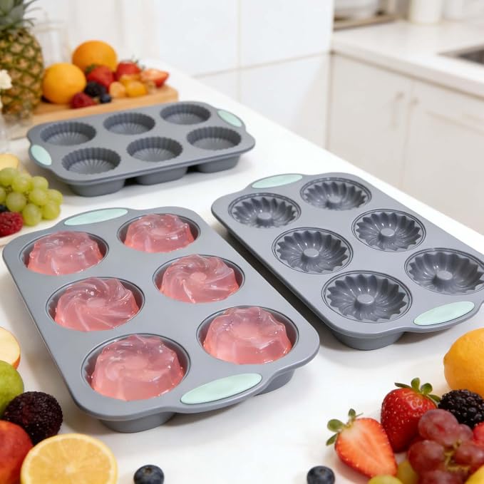 Ice Donuts Mold - Silicone Freezer Molds, Wreath Design Silicone Blocks Maker | 3 Pieces Ice Tray For Kitchen Drinks Beverage Cocktail Soap Chocolate Pasty DIY Bakery Holidays Christmas