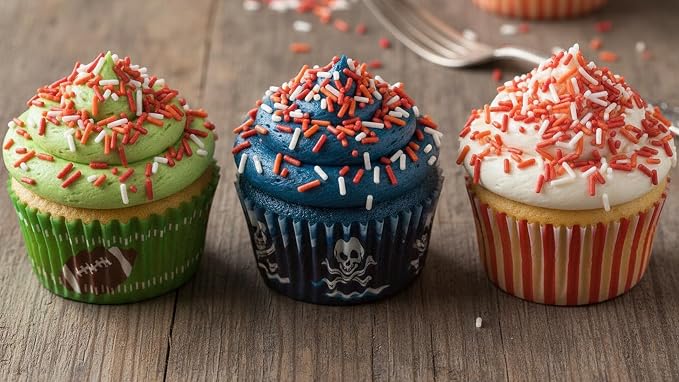 NCS Tampa Game Day Creamsicle Orange, Red, & White Jimmies Edible Sprinkles – Cupcake, Cake & Cookie Decorations, 7 oz