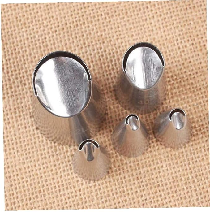 5pcs Cupcake Russian Piping Tips Set Stainless Steel Icing Piping Nozzles Pastry Tips Portable Cake Nozzle Baking Accessories