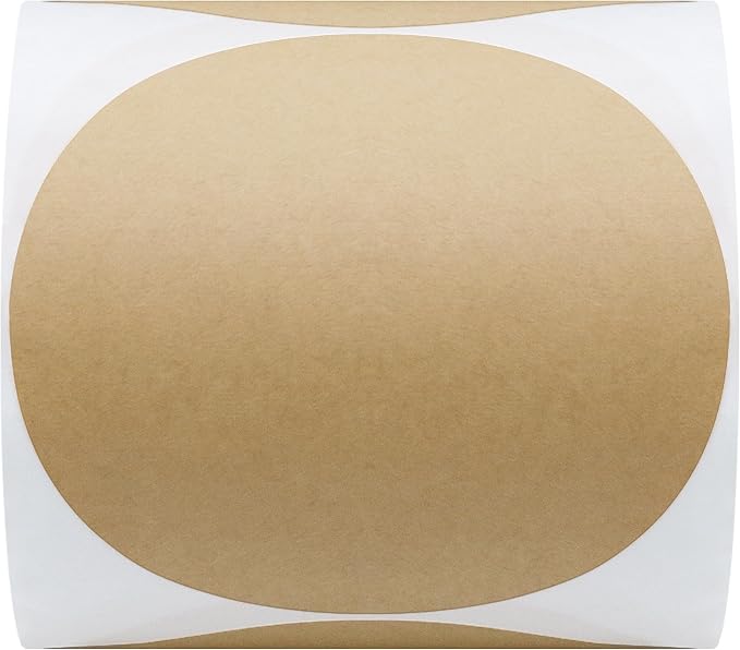 Hybsk Round Color Coding Circle Dots Labels Warehouse Inventory Organizer Stickers (3 inch, Kraft)