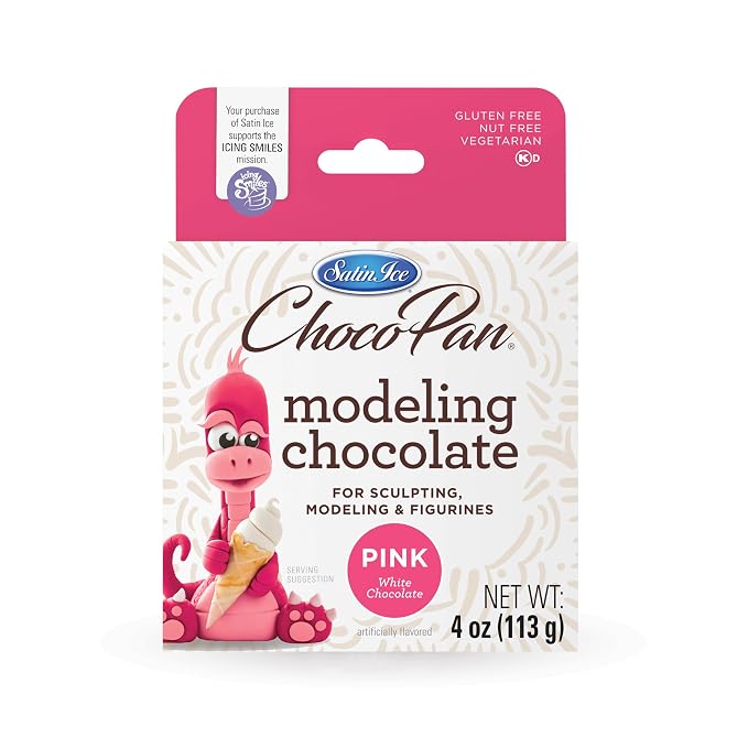 Satin Ice ChocoPan Pink Modeling Chocolate (4 Ounce) For Cake Decorating