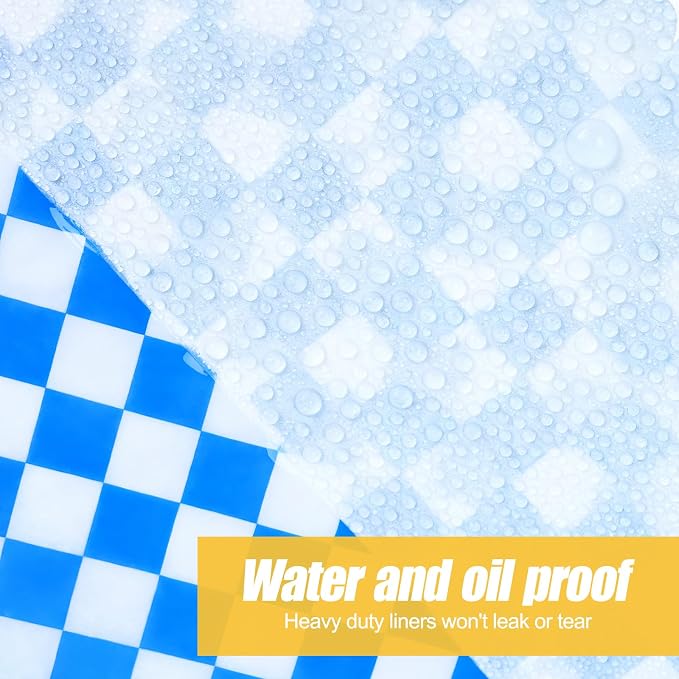 120pcs Wax Paper Sheets for Food, 12x12" Variety Pack Checkered Sandwich Wrapping Paper, Greaseproof Deli Sheets, Pre Cut Premium Food Basket Liners for Party, Festival & Outdoors, JIRNGLA