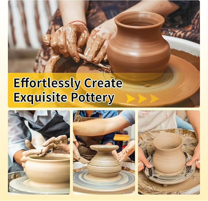 Yncotte Pottery Wheel, 7 Inch Sculpting Wheel Double-Sided Banding Wheel Pottery Turntable Aluminium Alloy Metal Rotating with Ball Bearings for Ceramics Clay Model Making Cake Decor Paint Spraying