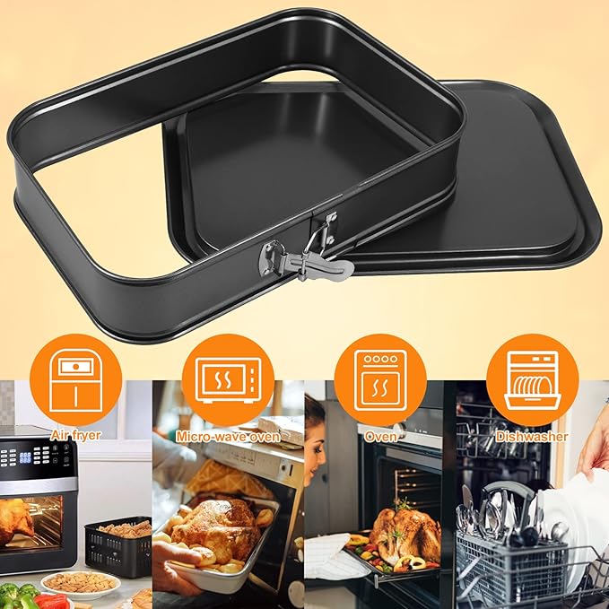 Rectangle Springform Baking Pan 9x13Inch Large Spring Form Cake Pan with Removable Bottom Leakproof Non Stick Cheesecake Pan for Home Kitchen Baking (1pc)