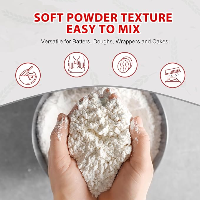 Soeos Thai Rice Flour 32 Ounce (Basic), Rice Flour for Baking or Cooking, All Natural White Rice Flour for Sourdough Bread, Vegan, Gluten-Free