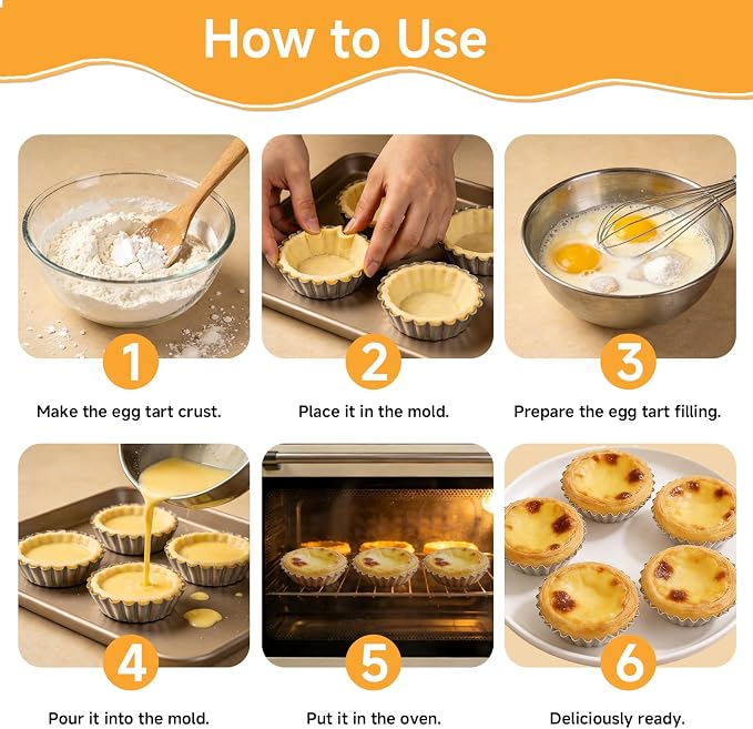 40 Pcs 2.75 Inch Egg Tart Molds, Non-Stick Aluminium Tartlet Pans for Baking, Ensaymada Molder Filipino Style for Home Bakers Pastry Chefs Mini Pie Cupcake Dessert