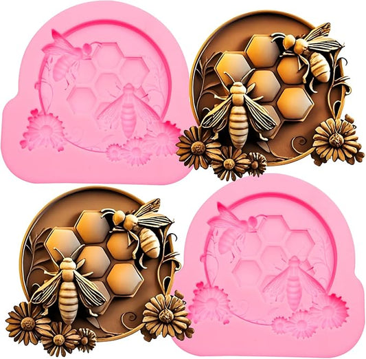 Honey Comb Silicone Molds, Cake Pop Honeycomb Bee Fondant Mold for Cake Decorating Cupcake Toppers Rafts Air Dry Gum Paste