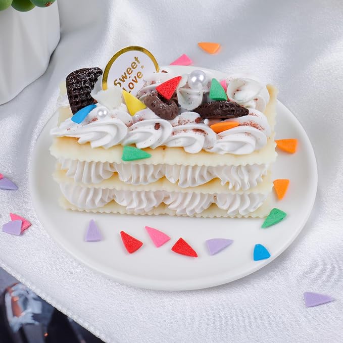 Rainbow Sprinkles for Baking, Triangular Flag Sprinkles, Edible Birthday Sprinkles for Cake decorating, Cookies, Ice Cream and Macaron Toppings
