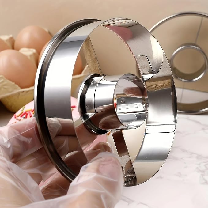 Donut Cutter, 3.86 Inch Stainless Steel Doughnut Cutters Mold, Baking Tools for Making Donuts and Mousse Ring Cookie