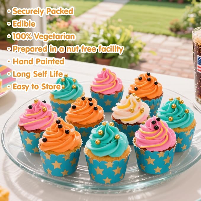 Edible Pearl Sprinkles for Cake Decorating,130g Black and Gold Candy Sprinkle Mixing Size,Baking Pearls Cake Cupcake Toppers,Cookie Donuts Ice Cream Decorations,Wedding Birthday Party Supplies