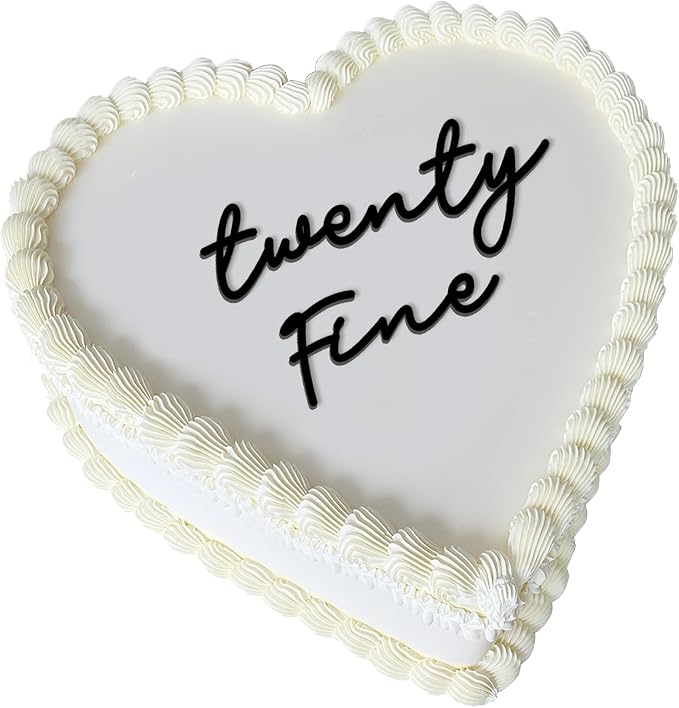 Twenty Fine Cake Topper – Acrylic 25th Birthday Cake Decoration, Funny Twenty five Cake Sign, Reusable Cake Topper for Men & Women Party Supplies (twenty fine black)