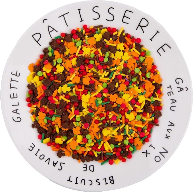Sentovac Thanksgiving Autumn Sprinkles Edible Maple Leaves Fall Confetti Sprinkles for Cake Decorating Cookie Cupcake Topper Baking Decorations Thanksgiving Halloween Christmas Supplies