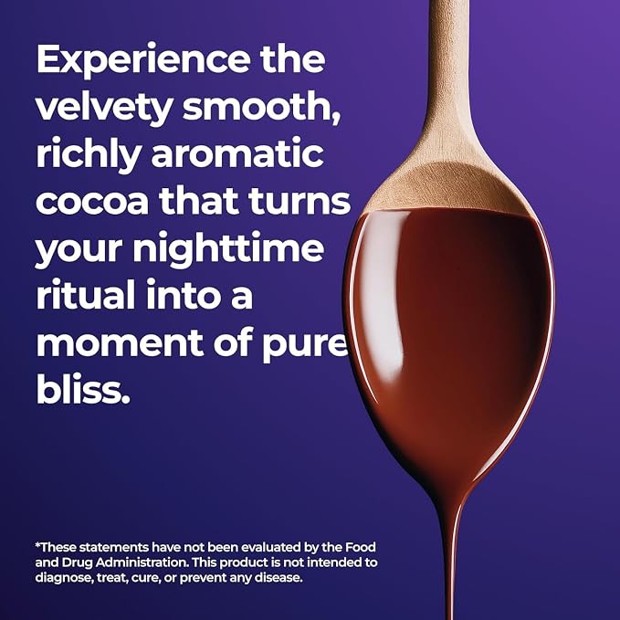 Mushroom Hot Cocoa Powder, Creamy Hot Chocolate Drink Mix with Reishi Mushroom, Magnesium and Botanical Ingredients, Cocoa Beverage Powder for Daily Evening Routine, Mushroom Cocoa Mix