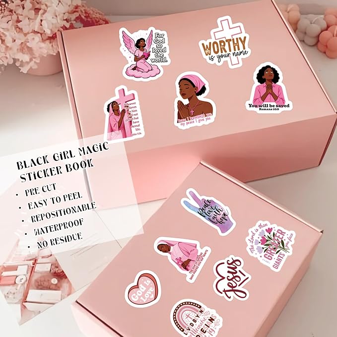 100 Pcs Christian Prayer Board Stickers, Jesus Sticker for Water Bottles Laptop Scrapbook Journaling Planner, Bible Study Vision Board Supplies Christian Easter Gifts