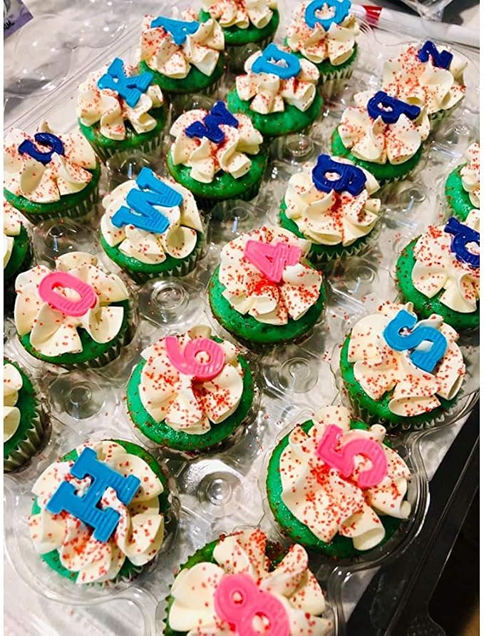 Hedume 7 Pack Cupcake Containers, 24 Counts Stackable Plastic Cupcake Boxes with Detachable Lid Perfect for Cupcakes, Muffin, BPA-free