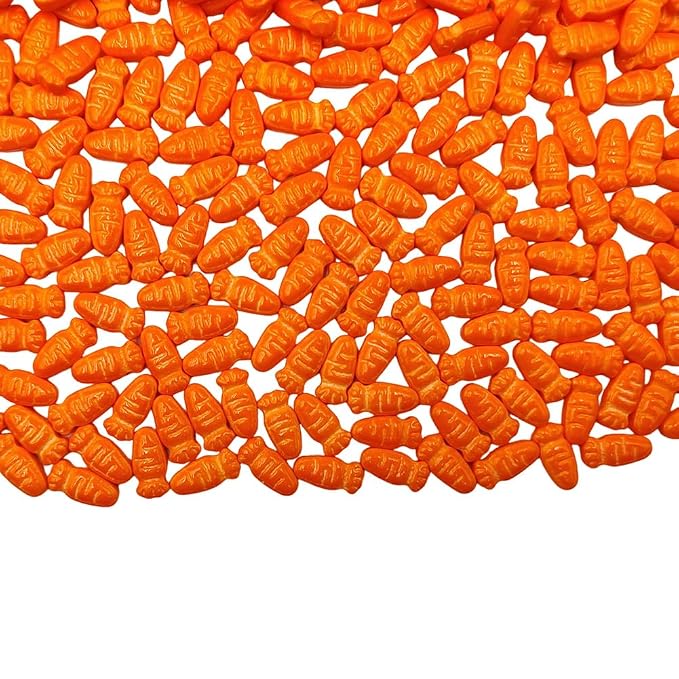 Homankit Carrot Sprinkles for Cake Decorating, Easter Sprinkles, Edible Carrot Cake Decorations for Easter Cupcake Toppers Baking Cookie Ice Cream Dount Dessert Decoration 3.5oz