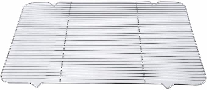 Winco Icing/Cooling Rack with Built-in Feet, 16.25-Inch by 25-Inch, Medium, Chrome