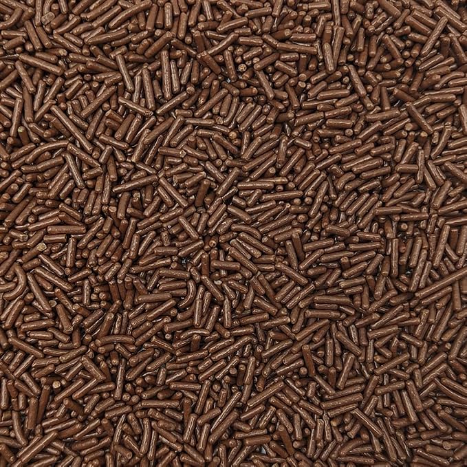 Homankit Brown Jimmies Sprinkles Edible Sprinkle Candy Soft Jimmies Toppings for Ice Cream, Cupcake, Cake, Cookie, Dessert Decorating 2.75 Ounces (Not Chocolate)